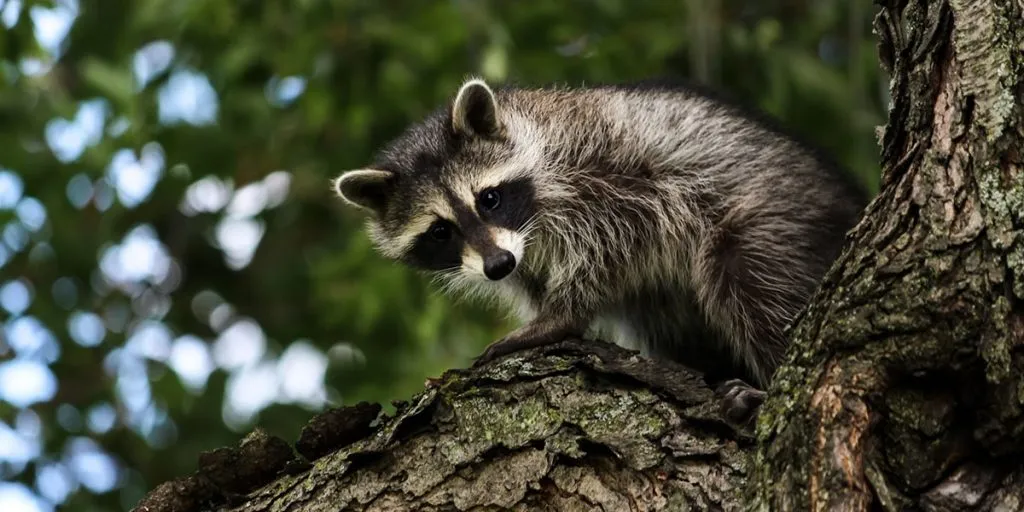 why do raccoons climb trees at night